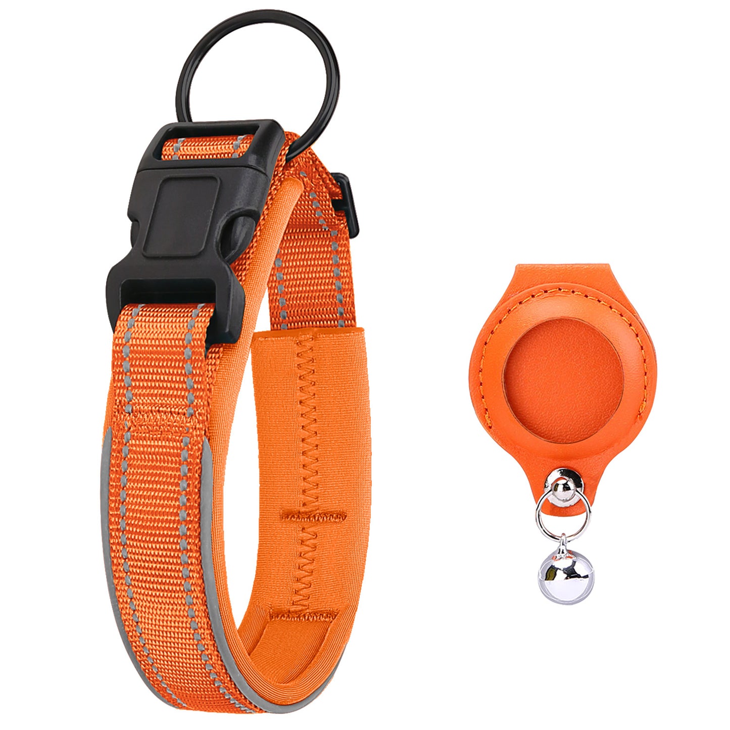 Airtag Tracker Funda protectora de cuero Collar para mascotas