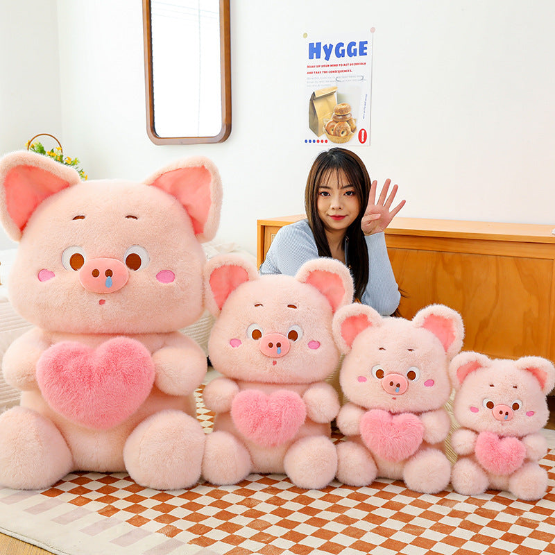 Nuevo muñeco de peluche Love Pig, muñeco de trapo cómodo para niños