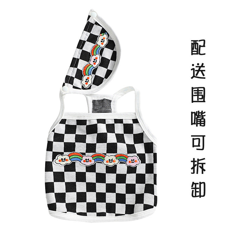 Bib Chessboard Fashion Brand Vest Pet Dog