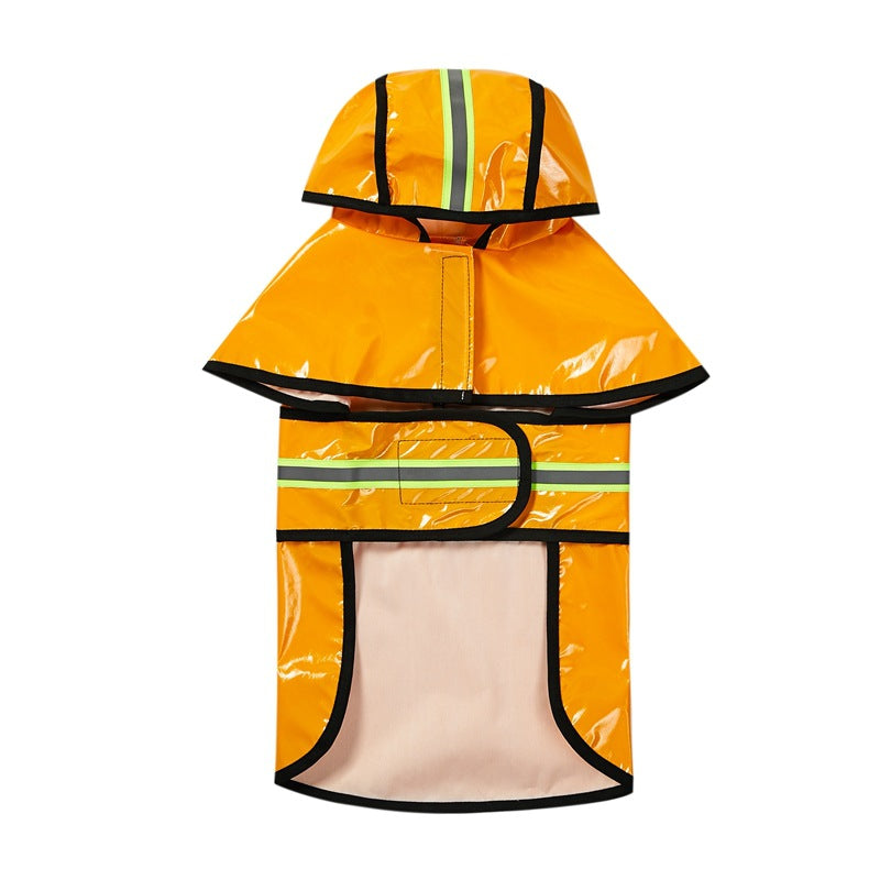 Chubasquero para perros Poncho impermeable con rayas reflectantes en la espalda de cuero de PU