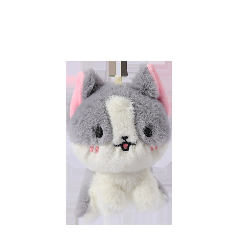 Venta caliente de dibujos animados cachorro de peluche juguete Corgi pequeño colgante mochila accesorios