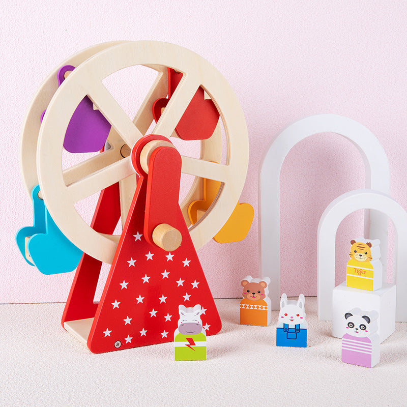 Grande roue à main en bois pour bébés et enfants, jouets éducatifs pour la petite enfance