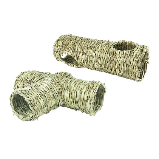 Tunnel Toy Interactive Toy Comfortable Lightweight Rabbit Tunnel Straw Tunnel for Canary Chinchillas Gerbil Mice