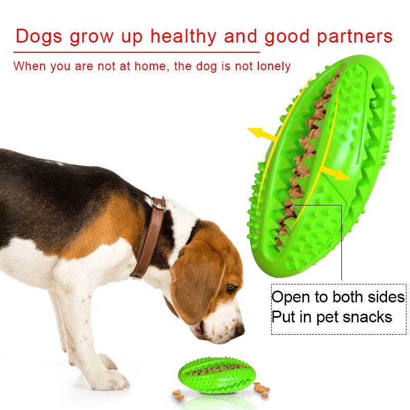 Juguetes para perros, pelota interactiva de goma Natural, juguete masticable para cachorros, bola dispensadora de comida, resistente a mordeduras, dientes limpios, pelotas de juego para mascotas