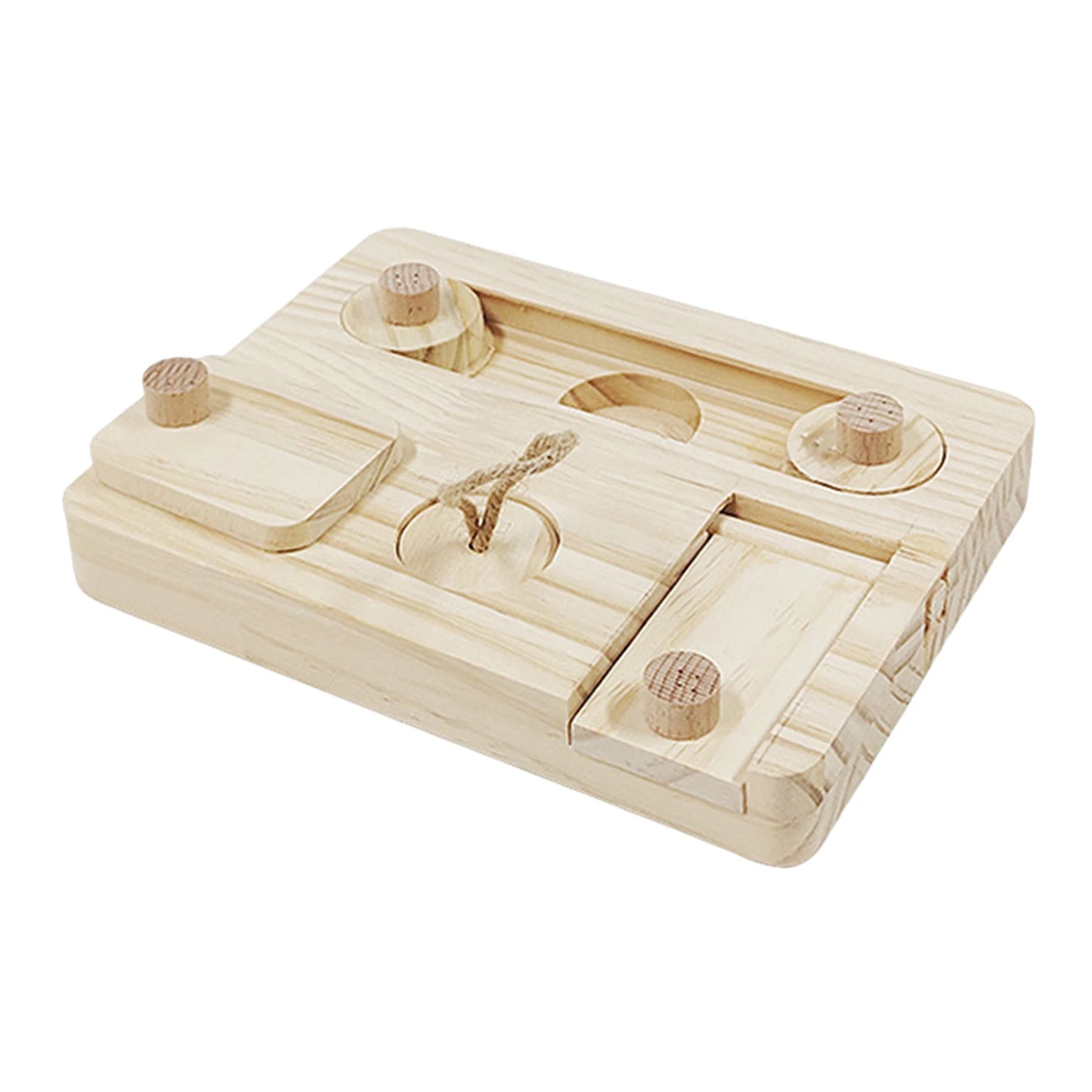 Wooden Enrichment Foraging Toy Chew Toys Funny Puzzle Game Feeding Toys for Bunny Hamster Chinchilla Small Pet Rabbit