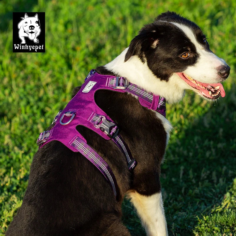 Winhyepet Dog Harness Back-Slip No Pull Cloth 3M Reflective for Large Medium Small Pet Puppy Accessories