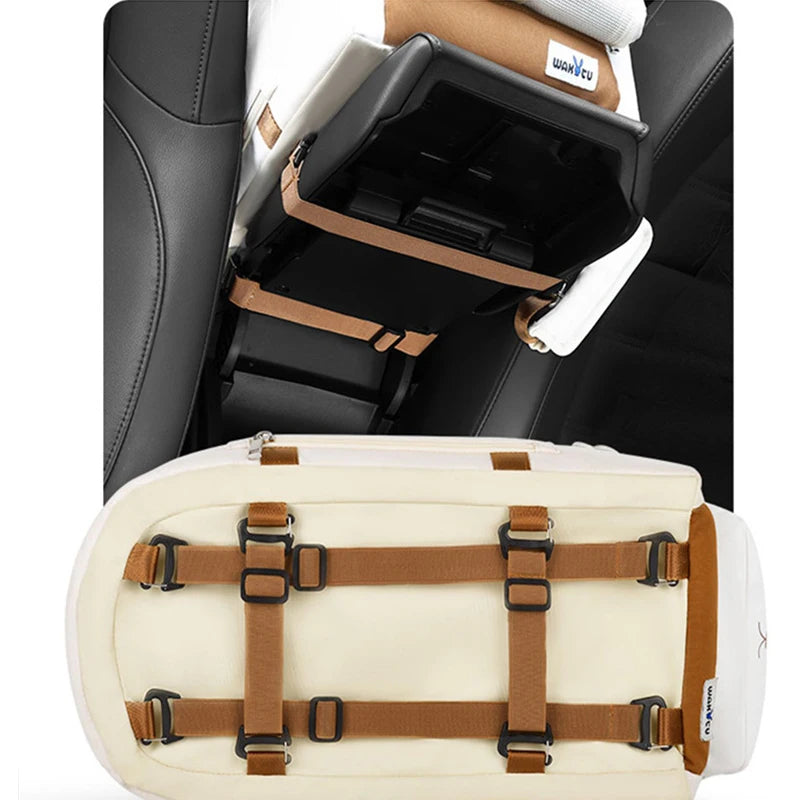 Asiento de coche para perros, asiento de coche antideslizante desmontable Central para cachorros, transportador portátil para mascotas para perros pequeños, gatos, bolsa de viaje de seguridad