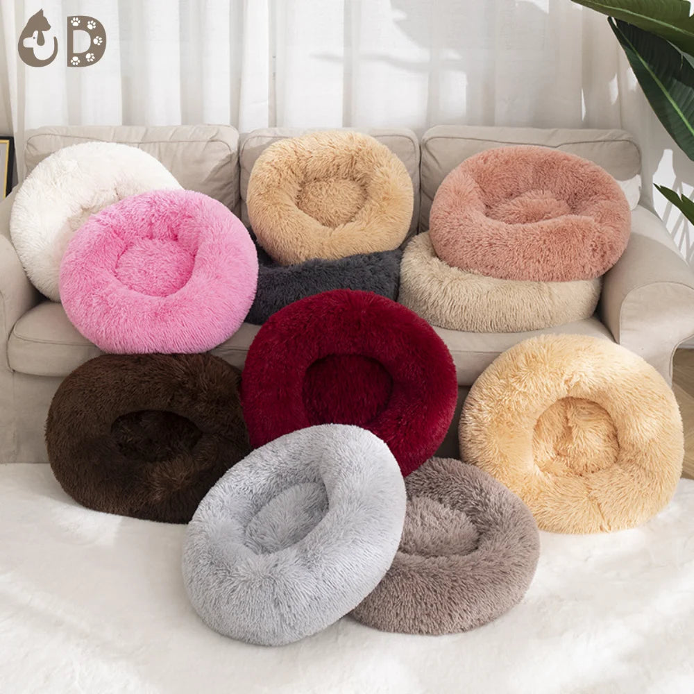 Cama para Gato, cojín cómodo, Donut, perrera redonda de felpa, cama nido para perro, cama lavable Ultra suave para invierno, cama para mascotas para perros y gatos