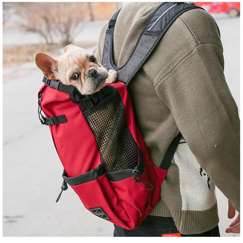 Breathable Dog Carrier Bag Portable Pet Outdoor Travel Backpack Reflective Carrier Bags for Cats French Bulldog Dog