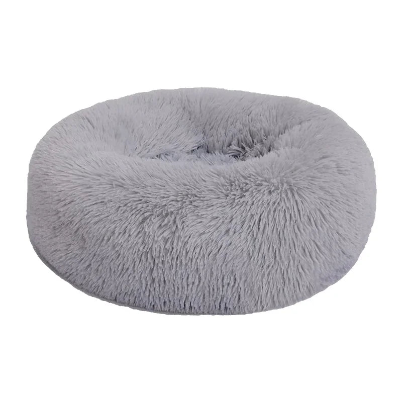 Winter Warm Long Plush Pet Bed Cat Super Soft Bed for Dogs Kennel Round Sleeping Puppy Cushion Mat Portable Cat Dog Nest Bed