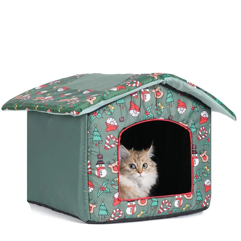 Pliable en plein air chiens dormir grotte chat maison chat lit chiens abri chiot animal de compagnie lit de couchage noël chat lit