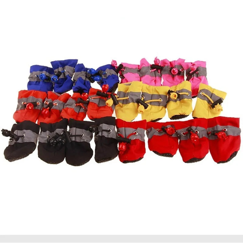 4 pièces/ensemble chaussures imperméables pour chien de compagnie bottes de pluie antidérapantes chaussures pour petits chats chiens chiot chien chaussons pour animaux de compagnie accessoires de patte d'animal de compagnie