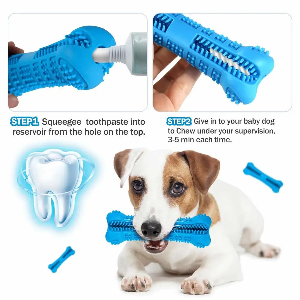 Cepillos de dientes de goma suave para perros, juguetes para masticar para cachorros, cepillo para perros, palo, Limpieza de dientes de 360 ​​grados, pasta de dientes para perros pequeños, cepillo de dientes para mascotas