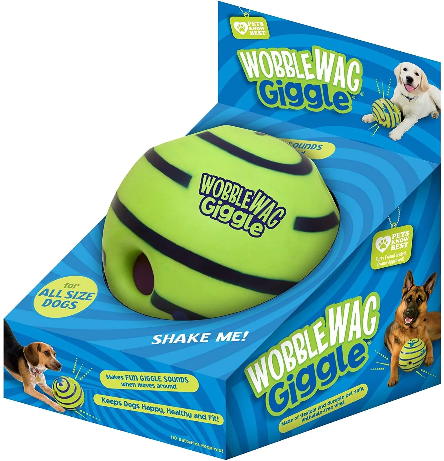 Wobble Wag Giggle Glow Ball jouet interactif pour chien, sons de rire amusants lorsqu'ils sont roulés ou secoués, les animaux de compagnie savent mieux que vu à la télévision