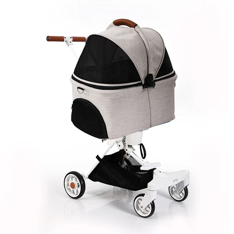 Whole Sale Luxury Pet Cat Stroller Dog 4 Wheels Outdoor Travel Pet Carrier Backpack