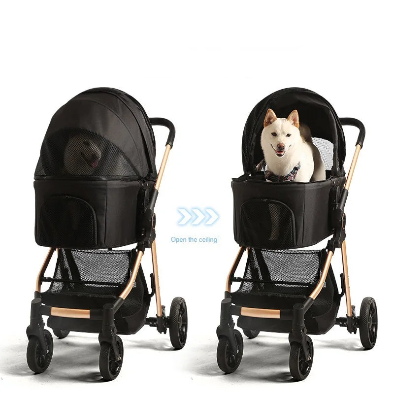 Cochecitos para mascotas, tubo de aluminio, carrito de viaje para mascotas, bolsa de separación, cochecito plegable para perros, cochecito para mascotas, asiento de coche para perros, cubierta de carrito, portador