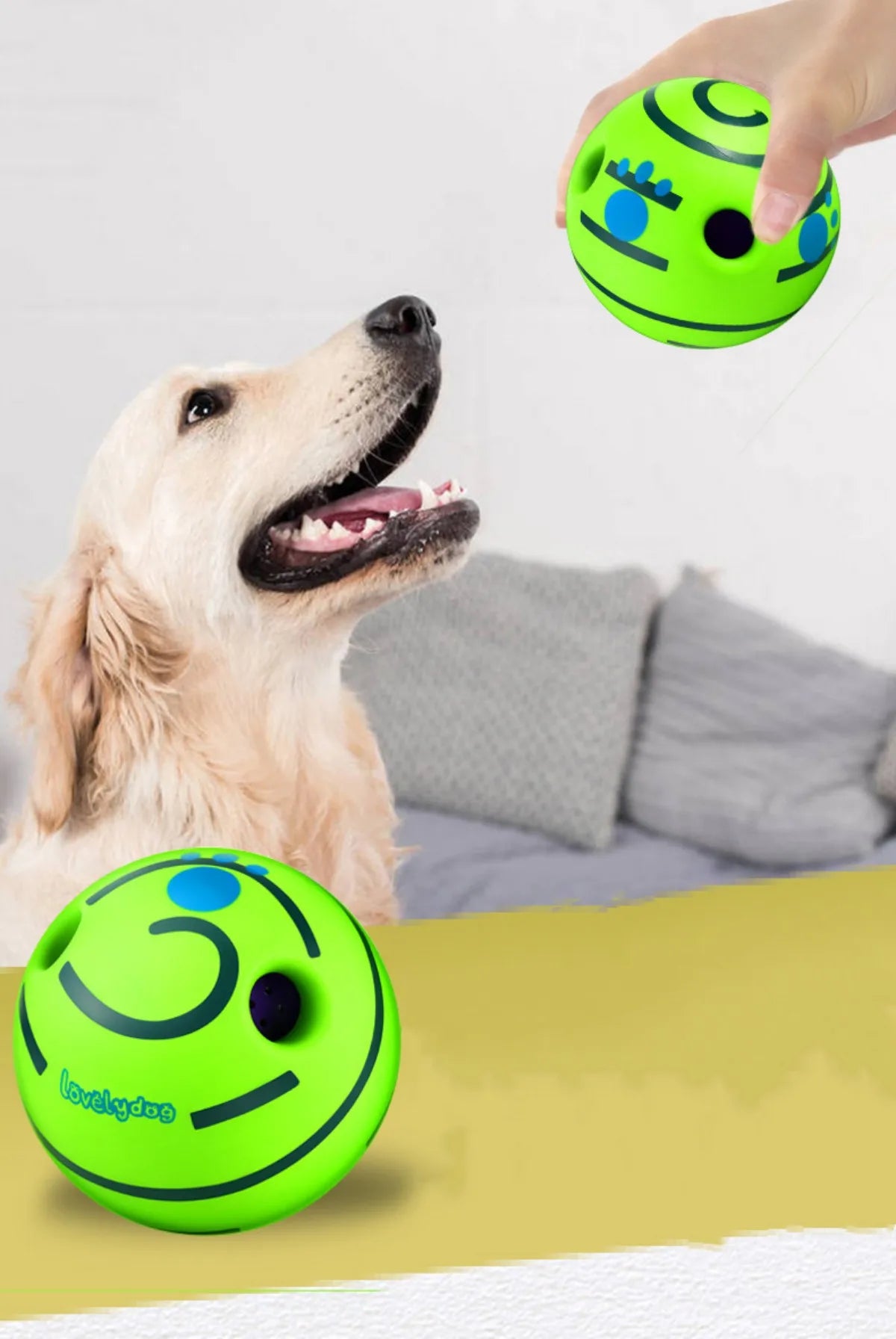 Juguete para mascotas, perro de juguete autocurativo, juguete para perros, Bola de sonido risueña, pelota para masticar, molares rodantes para aliviar el aburrimiento