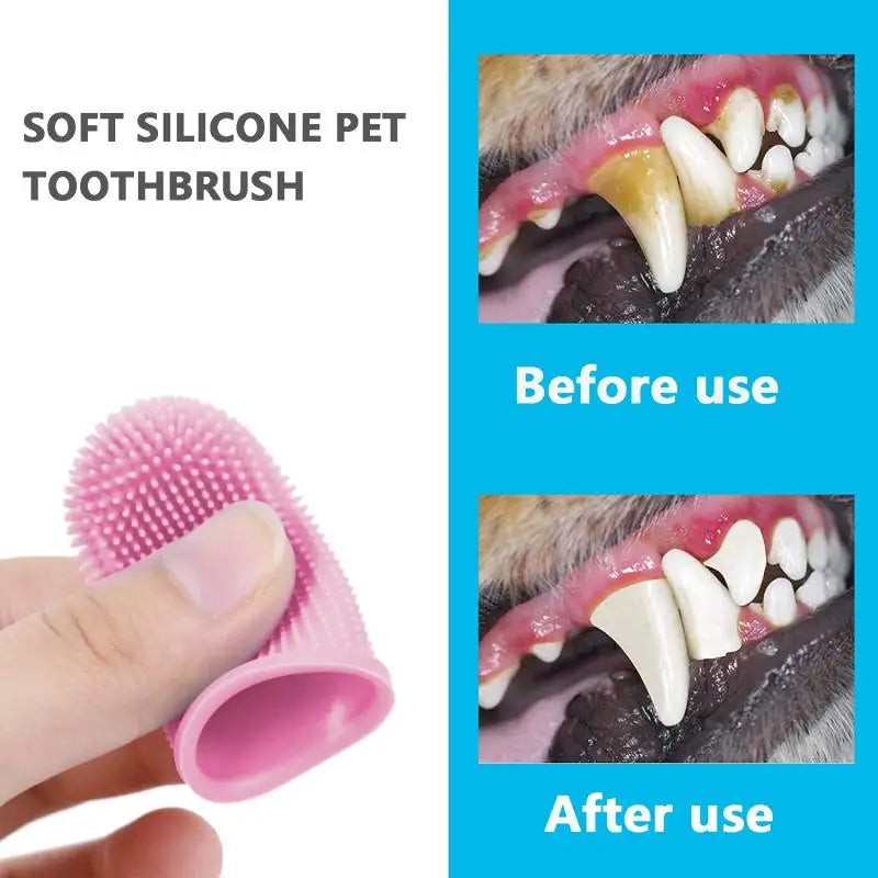 Brosse à dents en Silicone souple pour animaux de compagnie, brosse de nettoyage buccal pour animaux de compagnie, mauvaise haleine, tartre, outil de soins des dents, accessoires pour chiens