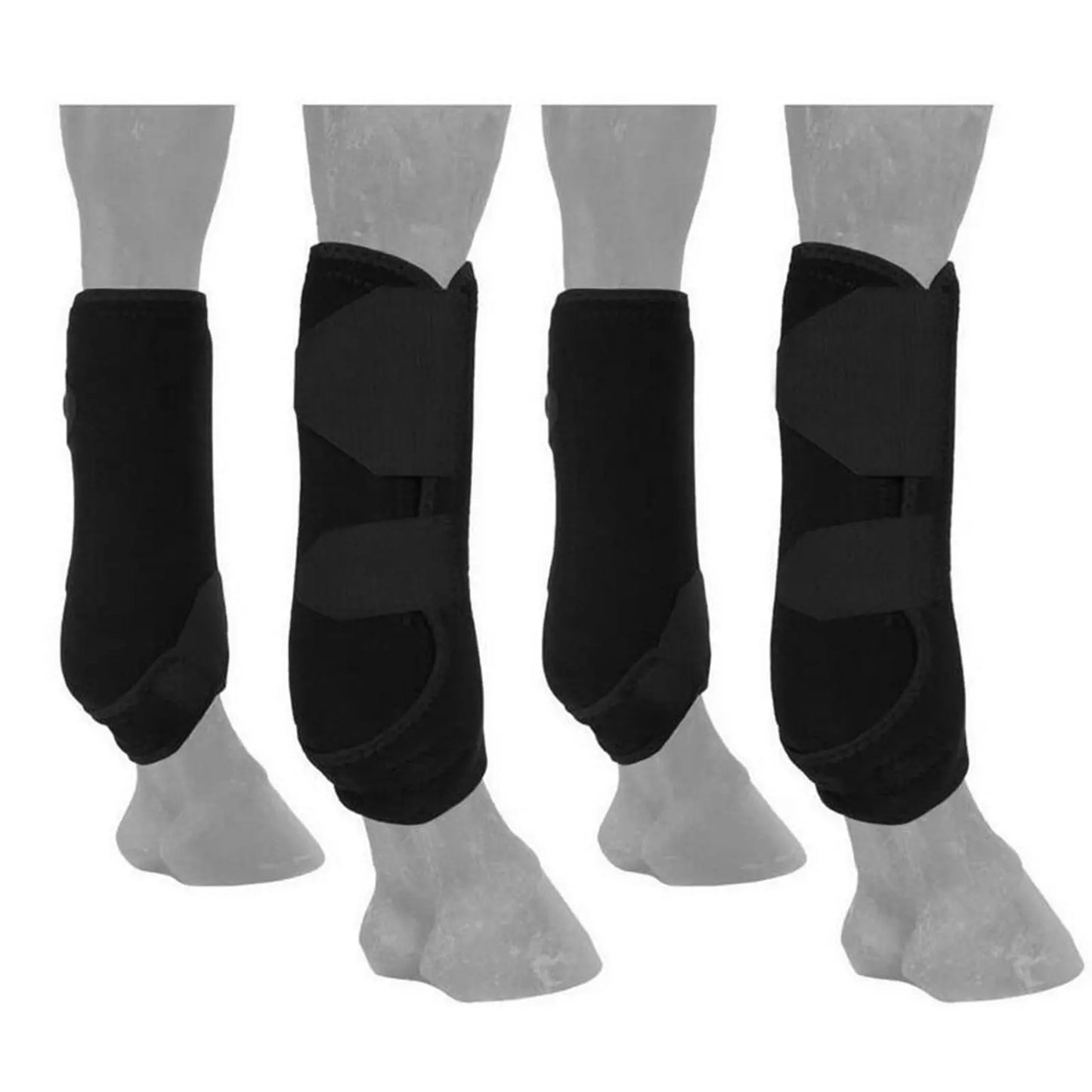 4 bottes de cheval enveloppant les jambes, protecteur des jambes avant et arrière, en néoprène, Support de cheval, engrenages de Protection pour accessoires équestres