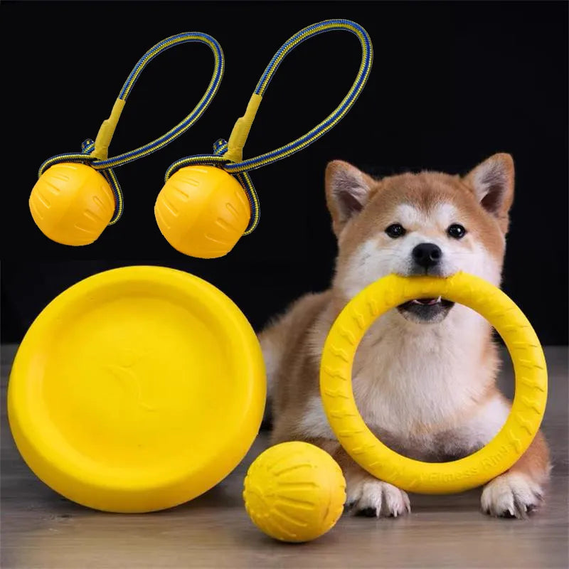 Discos voladores para mascotas, anillo de entrenamiento, extractor, juguetes para perros grandes, resistente a mordeduras, pelota para masticar, juguete flotante para cachorros, suministro interactivo