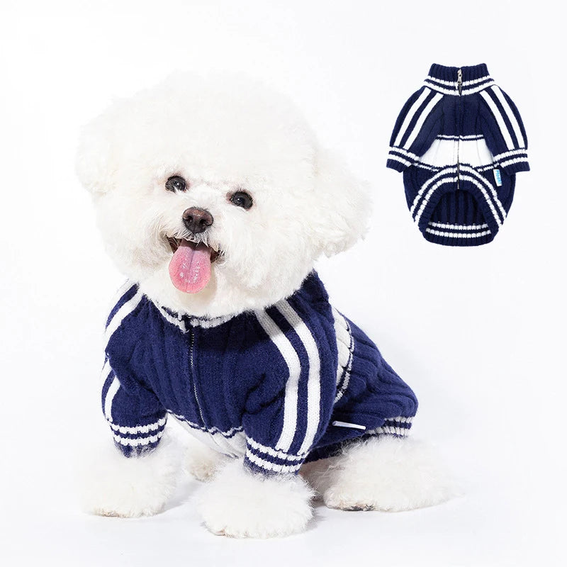 2023 New Pet Clothes Autumn Winter Small Medium Dog Clothes Teddy Cat Warm Zipper Clothing Puppy Cardigan Fashion Style