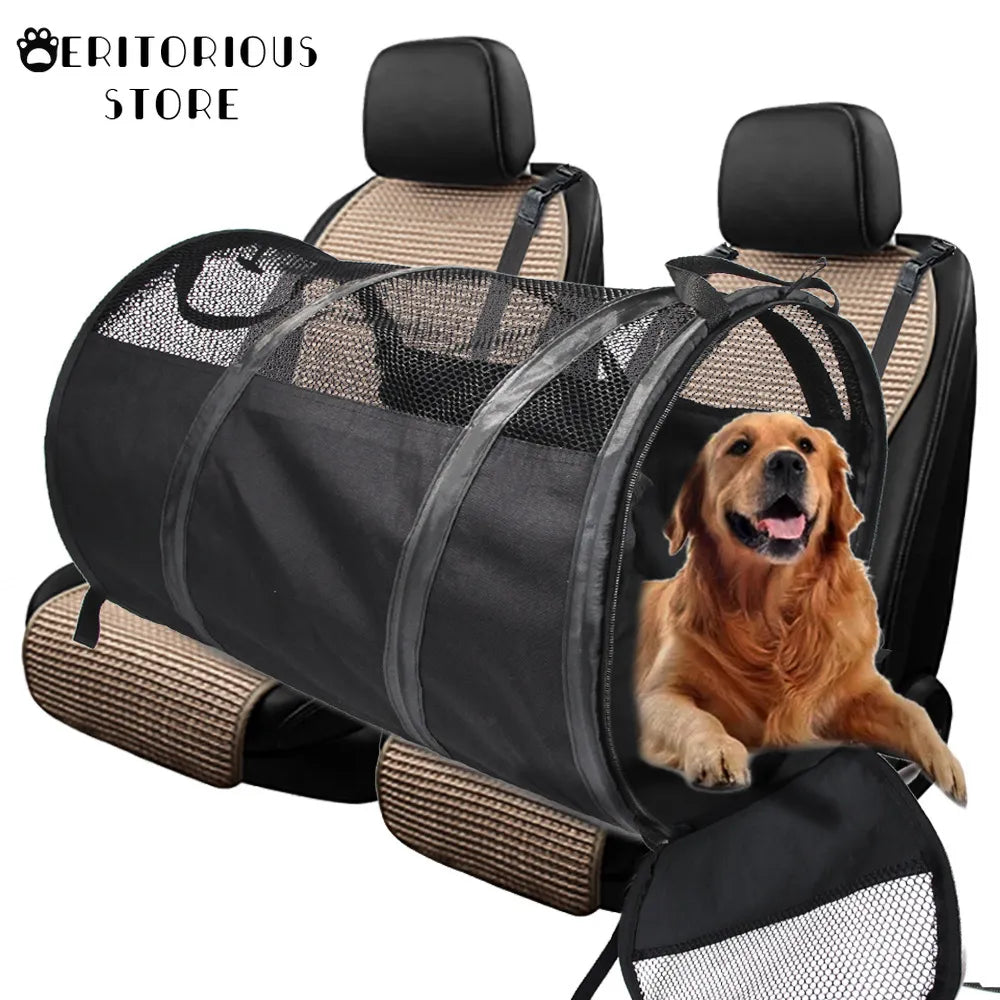 Transportadores para perros, transportador de asiento, bolsa de viaje de tela Oxford gris, protector para asiento de coche para perros pequeños y grandes, alfombrilla protectora con cinturón de seguridad