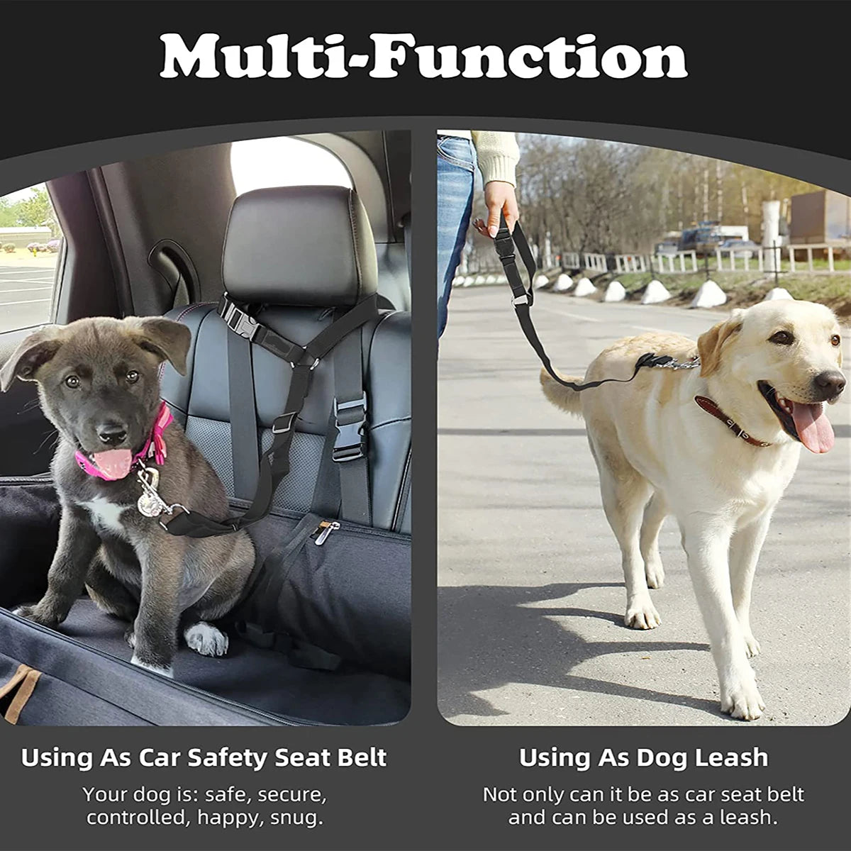 1pc Pet Dog And Cat Seat Belt, Car Headrest Restraint, Adjustable Safety Rope, Car Seat Belt