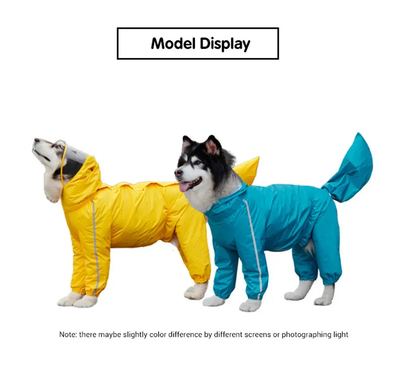 Chubasquero para perros grandes, chaqueta impermeable con capucha y cubierta trasera extraíble, ropa para mascotas Husky Samoyedo