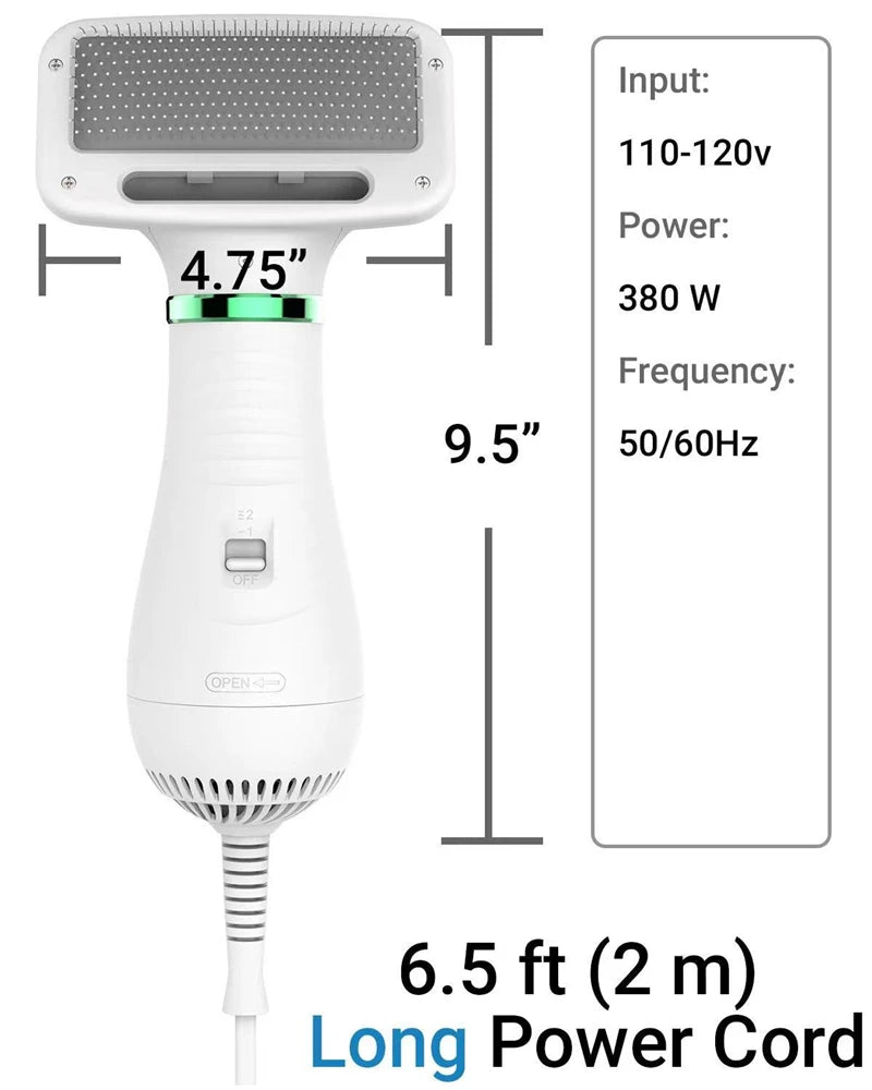 Secador de pelo para perros y gatos, cepillo alisador para baño, secador de pelo profesional 2 en 1, peine de aseo para cachorros y gatos, accesorios para soplador de perros