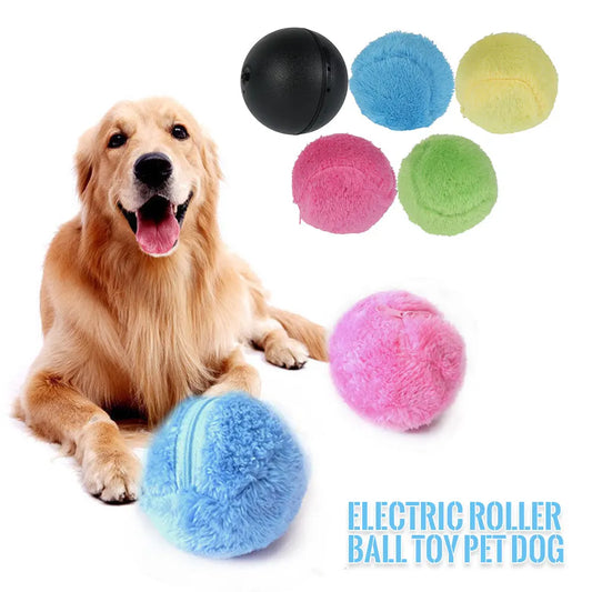 Bola de rodillo mágica para perros y gatos, juguete con activación automática, bola para masticar, juguetes de limpieza de suelo de felpa, Bola de felpa eléctrica automática para mascotas