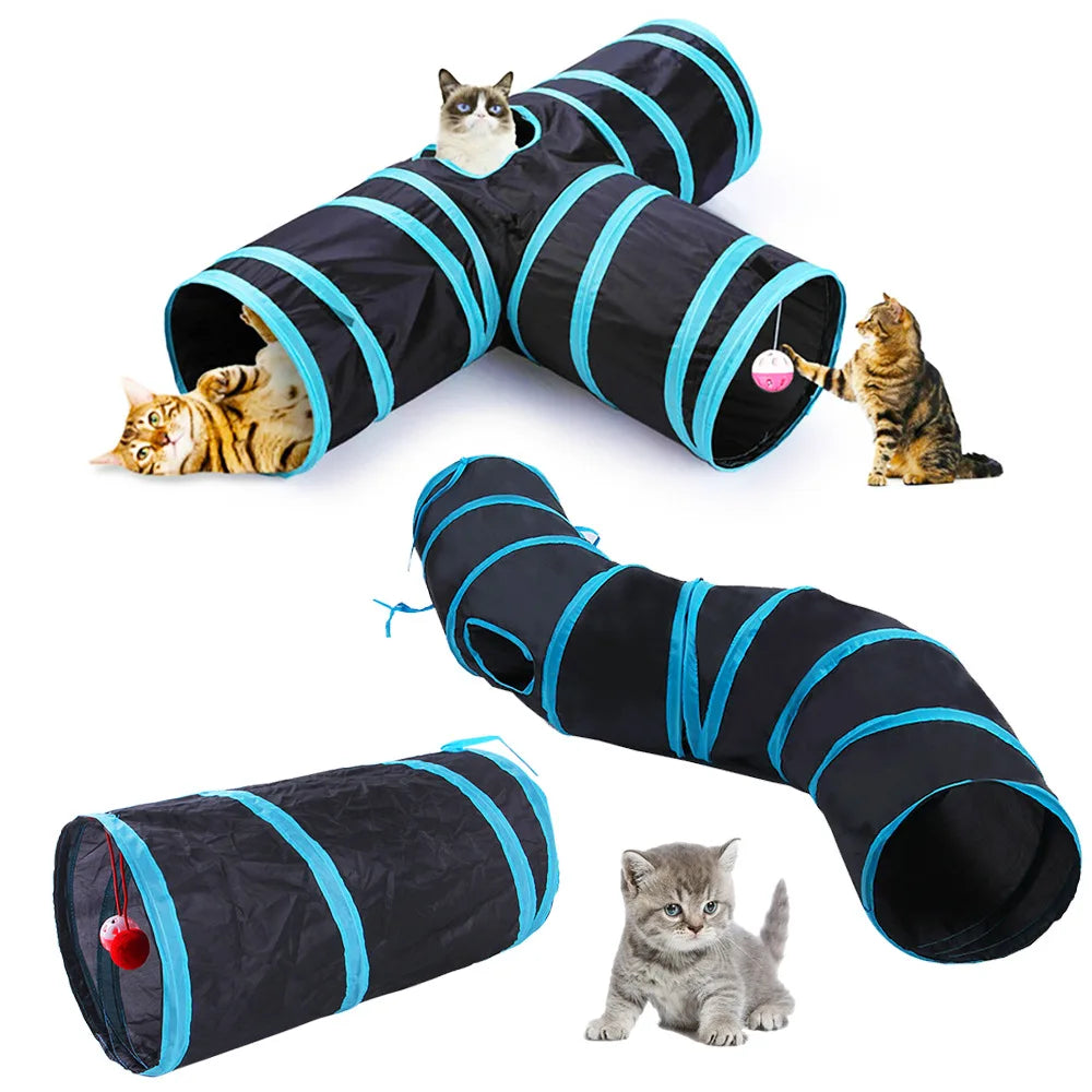 Tunnel pour chat, fournitures pour animaux de compagnie, Tunnel de jeu ST Pass pliable, jouet pour chat, baril de forage respirant pour papier fort d'intérieur