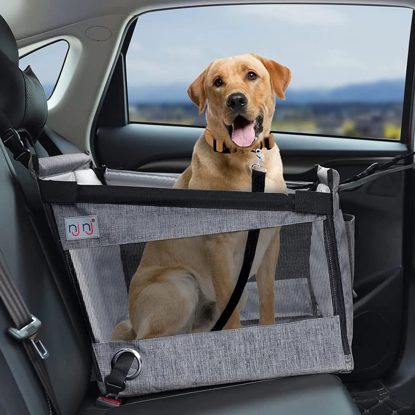 Transportadores estables para asiento de coche para mascotas, accesorios para perros, cestas de viaje portátiles seguras para cachorros, Protector de malla, bolsa de suministros para mascotas al aire libre