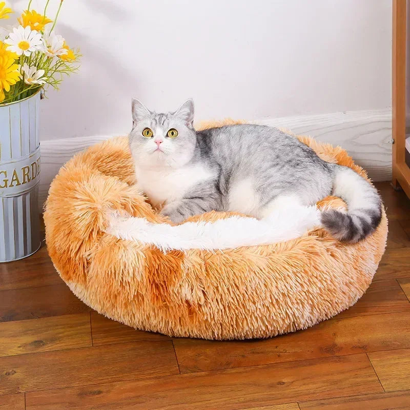 Lit rond en peluche 2 en 1 pour chat et chien, matelas pour animaux de compagnie, panier chaud, doux et confortable, sac de couchage pour petit chien, nid, nouveauté 2023