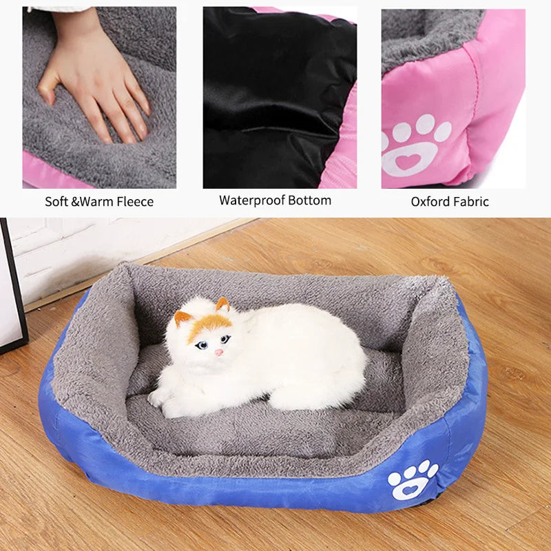 Cama grande para Gato, perrera cuadrada de felpa, estera lavable para gatos, colchón impermeable, cojín para mascotas, suministros para mascotas perros medianos y grandes