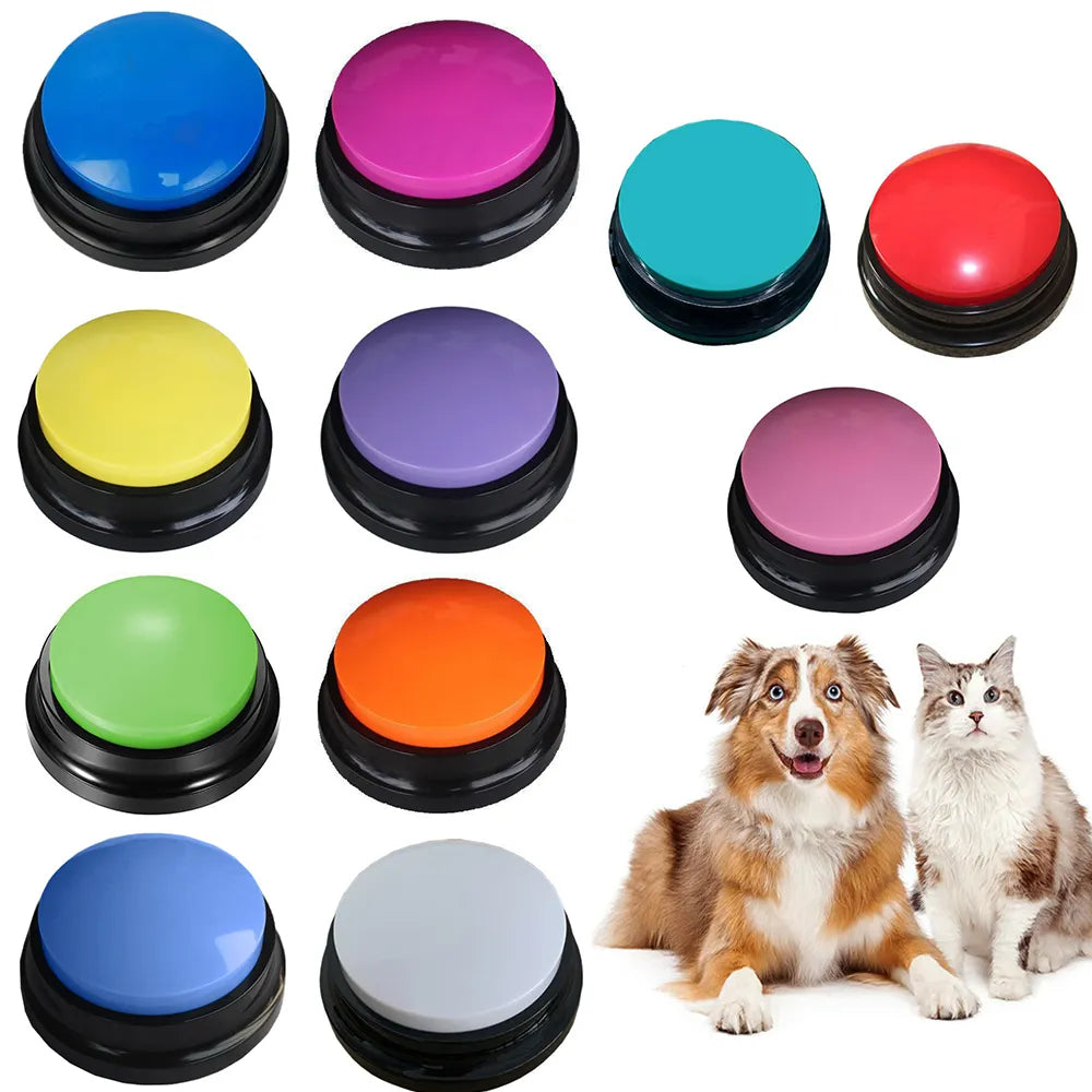 Jouets amusants enregistrables pour animaux de compagnie, démarreurs de voyage parlant pour animaux de compagnie, boutons parlant pour animaux de compagnie, fournitures portables et mignonnes pour animaux de compagnie, Communication pour chien