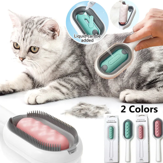 Peine de aseo para perros y gatos, actualización creativa, con tanque de agua, cepillo para quitar el pelo de doble cara, suministros para mascotas y gatitos, accesorios