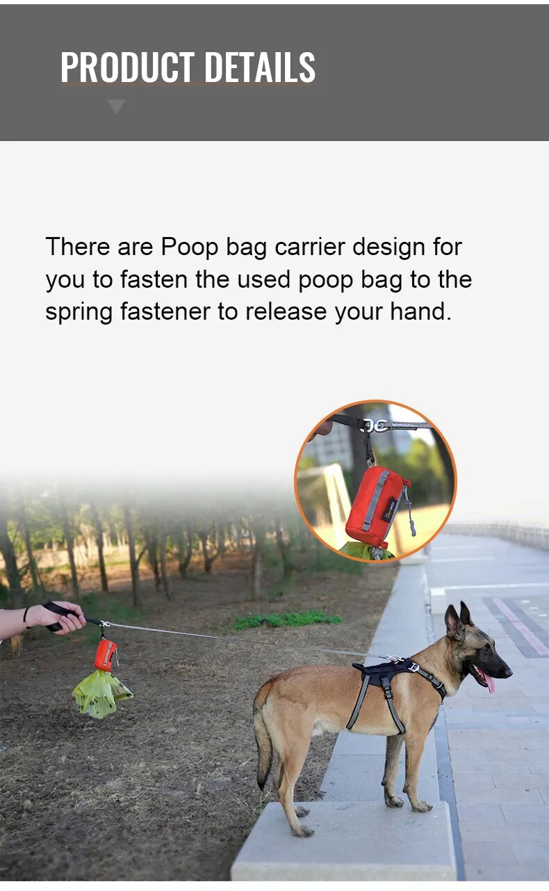 Pet Dog Adjustable Small Dispenser Canine Poop Holder with Carabiner Suitable for All Dog Leashes Walk Accessories