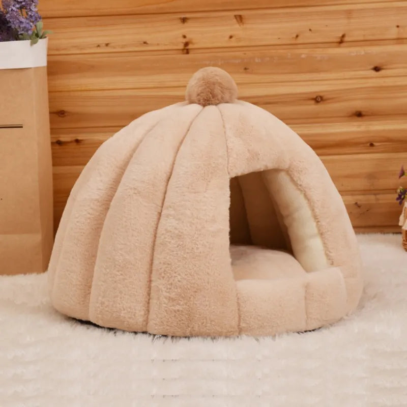 Warm Comfort Cat Bed In Winter Bed For Cats Cat House Dog Sofa Pet Little Mat Cozy Deep Cave Indoor Nest Pet Cat