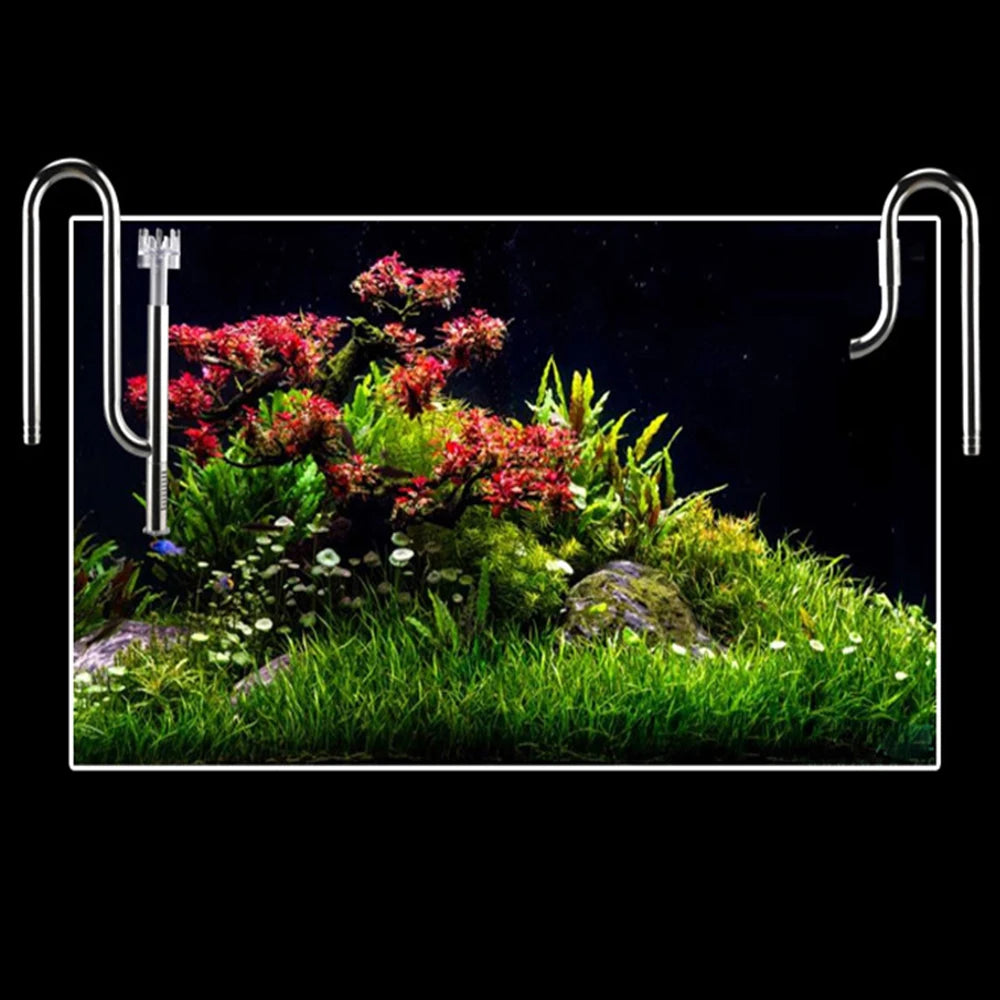 ZRDRAquarium Filtre Accessoires de filtre externe en acier inoxydable Entrée et sortie d'eau Supprimer le film d'huile Lily Tube Filtre d'aquarium