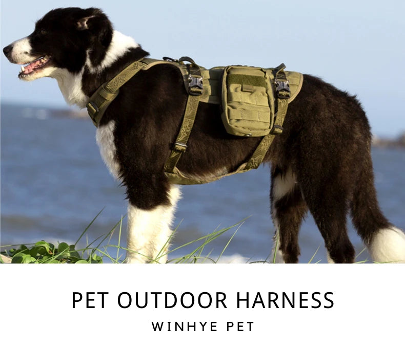 Winhyepet – harnais d'extérieur pour chien, antidérapant, sans traction, gilet en tissu pour animaux de compagnie, marche et voyage pour grands et petits chiots, accessoires