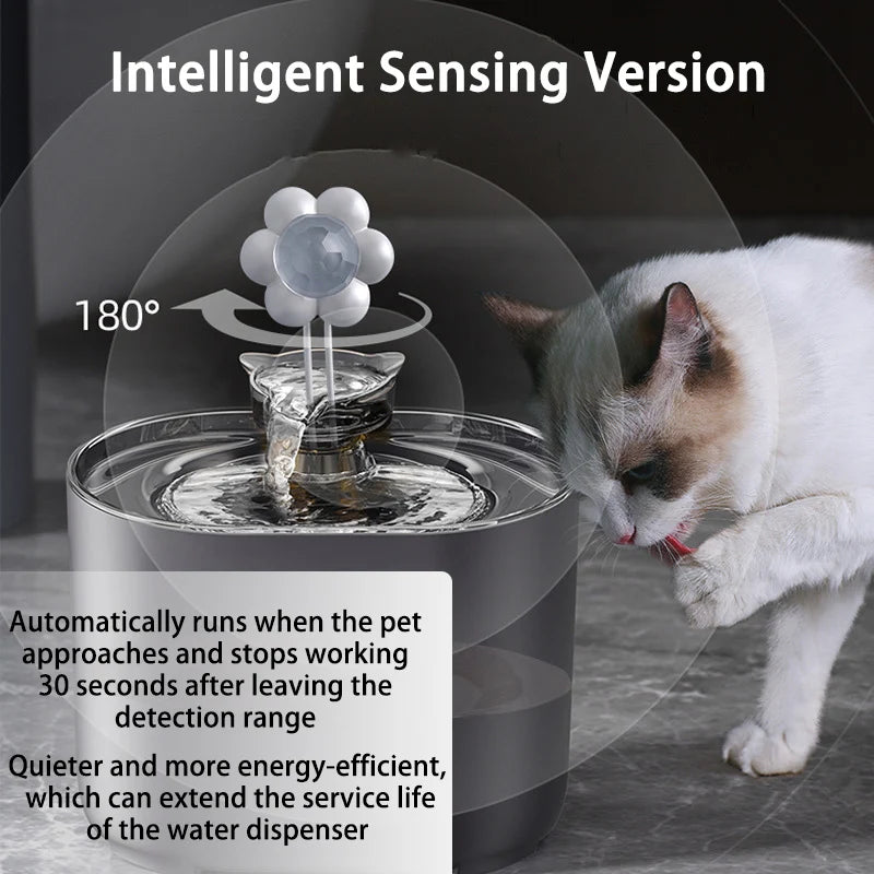 Fontaine d'eau pour chat, filtre automatique USB, électrique muet, bol pour chien et chat, abreuvoir filtrant à recirculation, distributeur d'eau pour animaux de compagnie