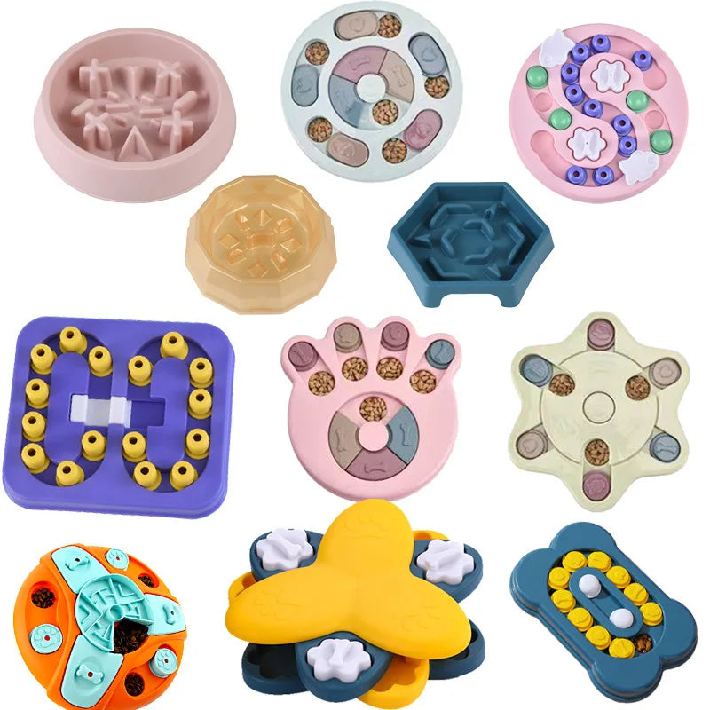 Jouets Puzzle pour chiens, gamelle pour ingestion lente, interactif, augmentation du qi, distributeur de nourriture, antidérapant, bol à manger lentement, jeux de nourriture pour chiens et chats