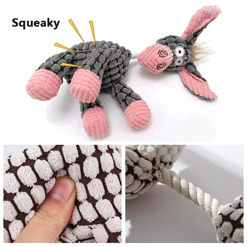 Juguetes de peluche para perros de pana para perros pequeños y medianos, juguete chillón para perros, juguete para masticar resistente a mordeduras, Limpieza de dientes molares, juguetes para cachorros