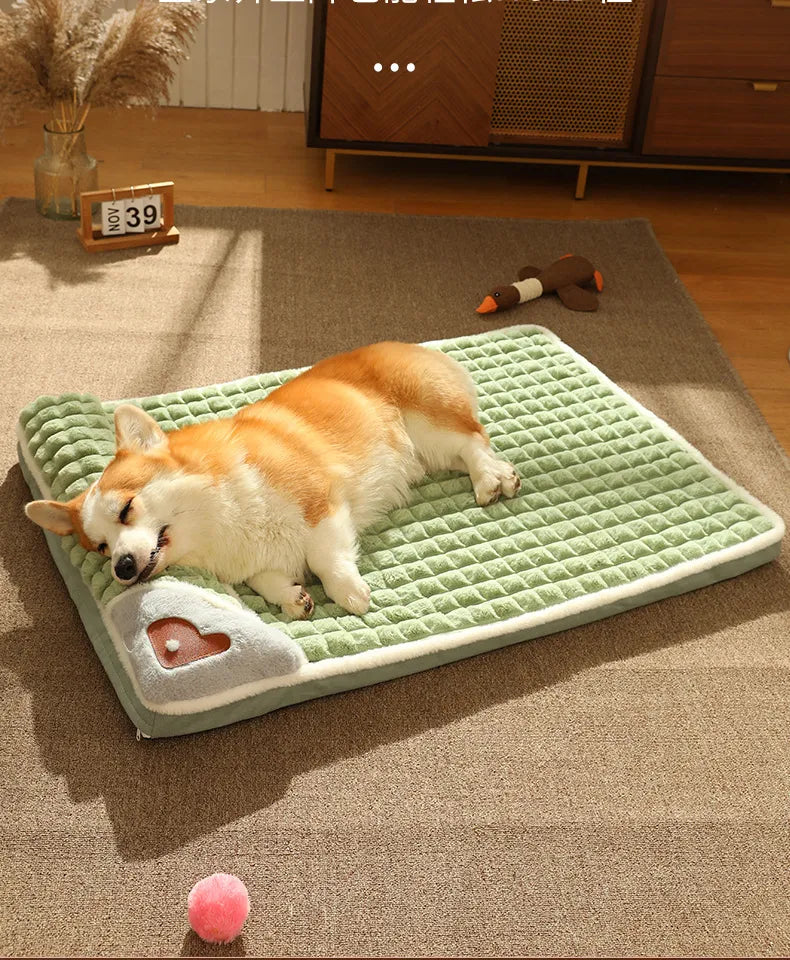 Tapis chaud d'hiver pour chien, canapé de luxe pour petits et moyens chiens, lit à carreaux pour chats, chiens, peluches, lits amovibles et lavables pour animaux de compagnie