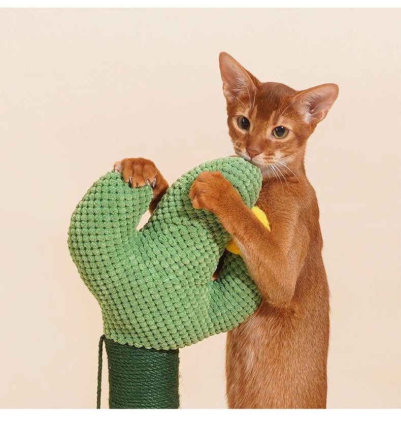 Postes rascadores para gatos, rascador bonito de árbol de Cactus con bola, juguetes de menta para mascotas, muebles rascadores para gatitos