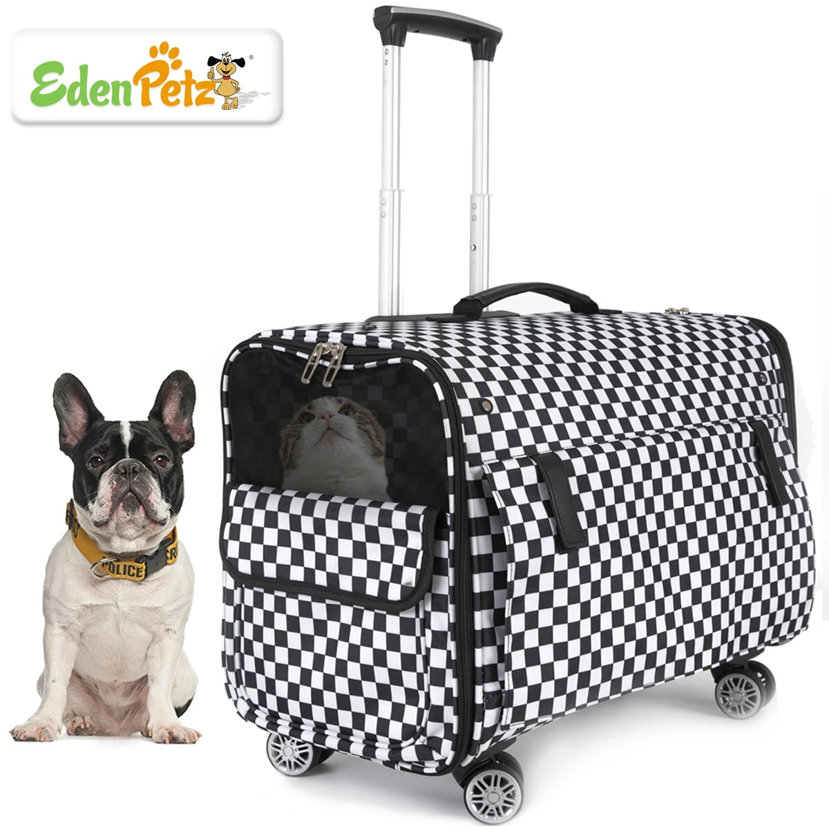 Carro grande para perros y mascotas, carga de 15KG, 4 ruedas universales, cochecito para mascotas, bolsa transportadora para perros y gatos, Maleta con ruedas para Estuche De Viaje para mascotas grandes