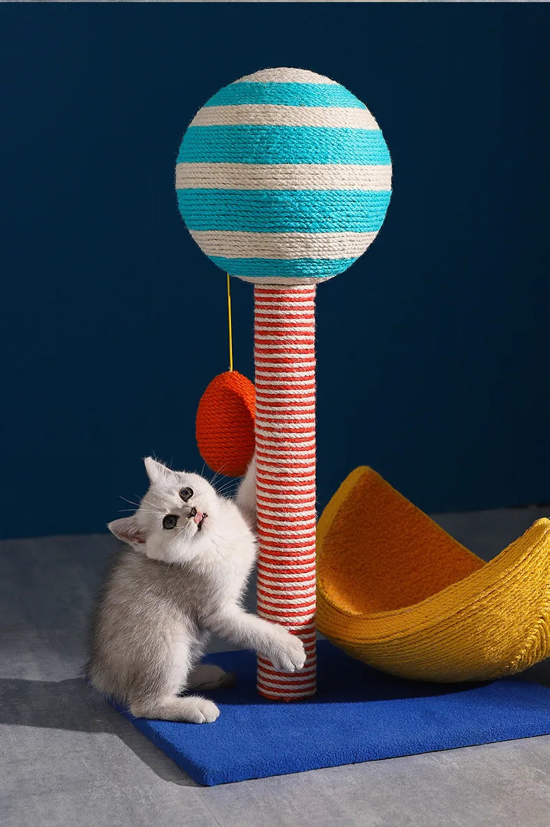 Creative Planet Trepador para Gatos, Árbol para Gatos Pequeño, Tabla Rascadora para Mascotas de Sisal Integrada, Rascadores de Torre para Mascotas, Cama de Juguete con Nido para Parque Infantil