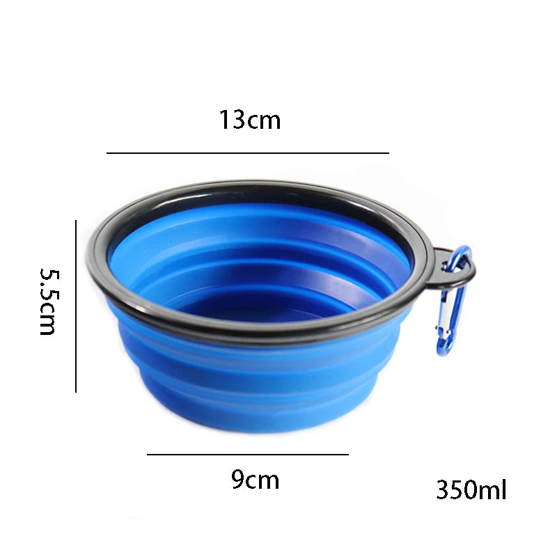 350/1000ml Large Collapsible Dog Pet Folding Silicone Bowl Outdoor Travel Portable Puppy Food Container Feeder Dish Bowl