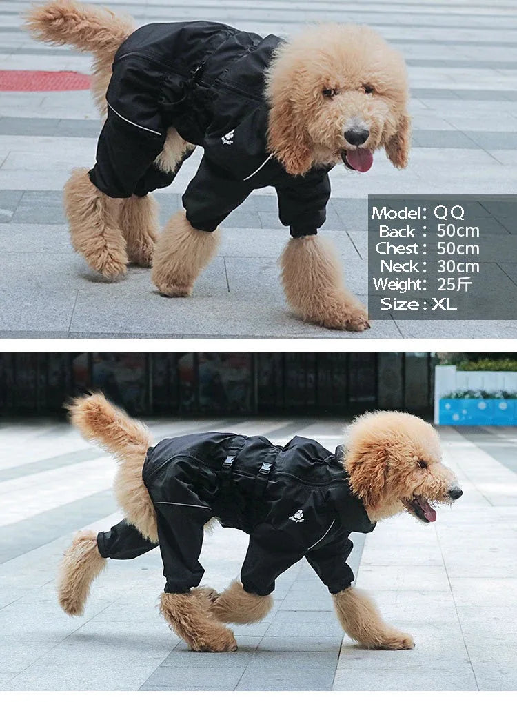 Abrigo para perros, chaqueta para exteriores, impermeable, ropa cálida de invierno, mono grande, impermeable reflectante para perros medianos y grandes