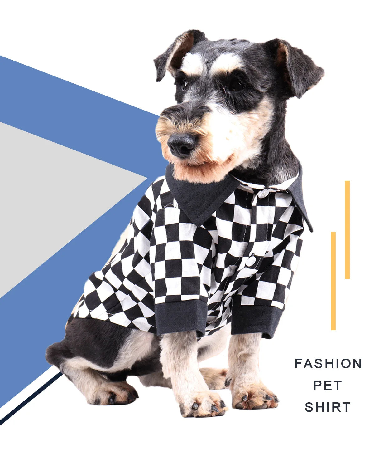 Spring Summer Pet Dog Clothes Black & White Checker Pattern Dog Shirt for Small Dogs Boy Soft Breathable Fashion Puppy Clothing Fashion Style